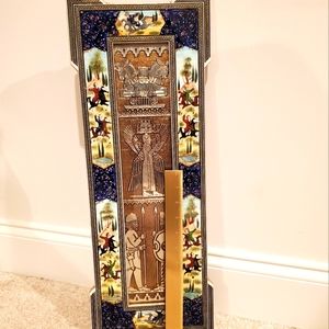 Intricate Handcarved Frame w Tin Engraved Wall Art